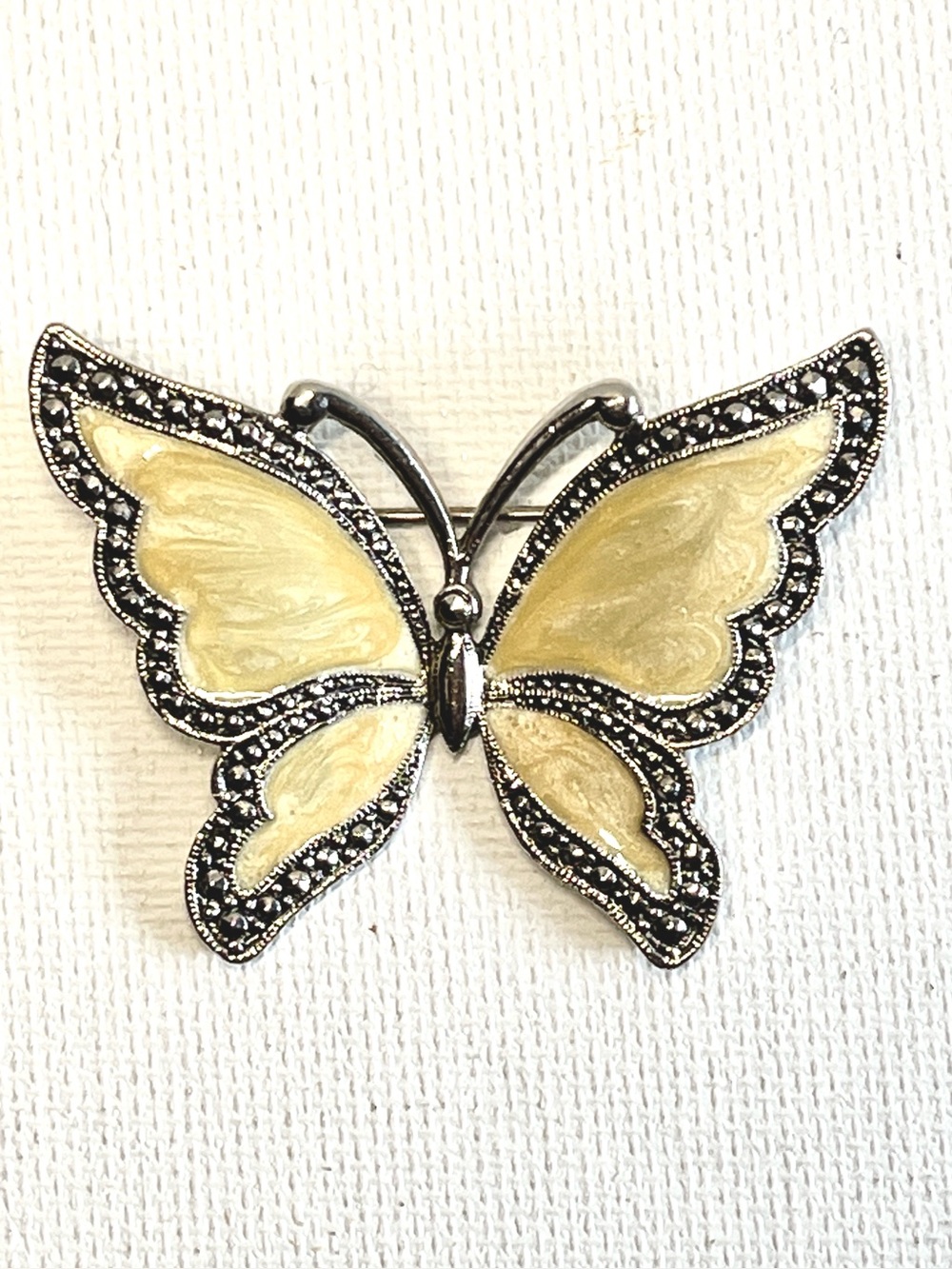 Vintage Avon 1991 Butterfly Brooch Whispering Wings Enamel, Marcasite